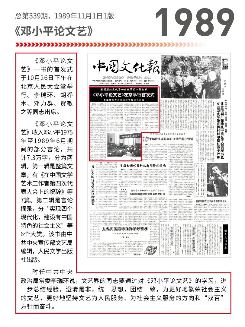 夜读 | 文化报说文化丨《邓小平论文艺》